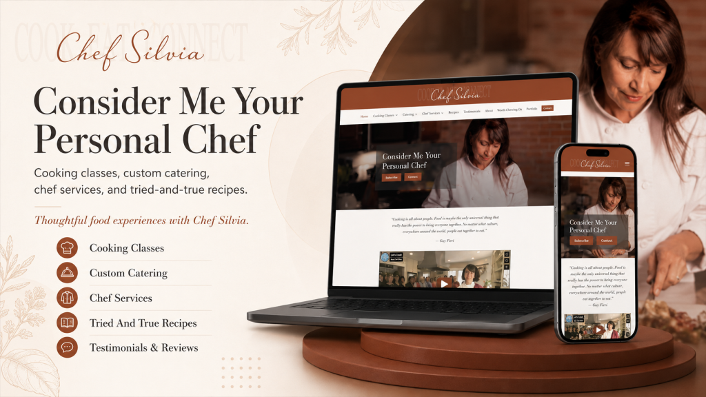 Chef Silvia website shown across laptop and mobile