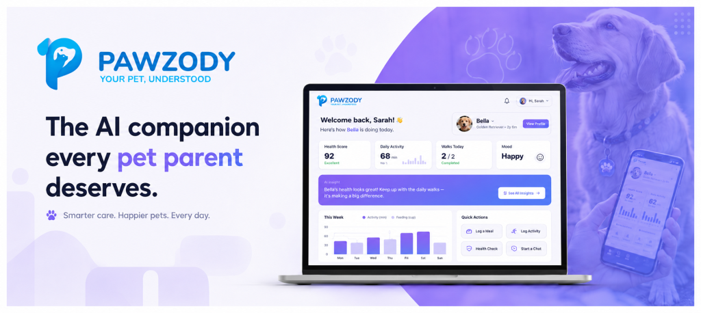 Pawzody website shown across devices