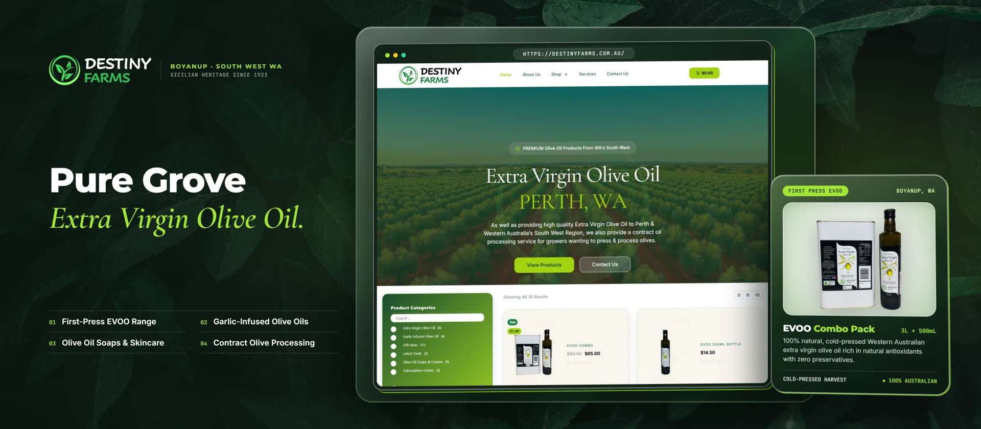 Destiny Farms website presentation