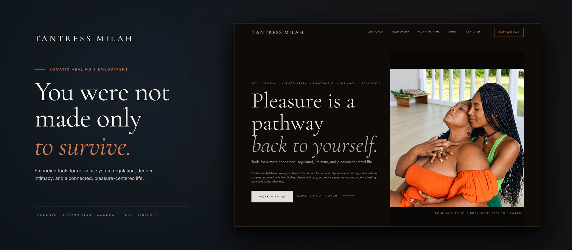 Tantress Milah website presentation